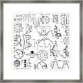 Several Technical Drawings Framed Print