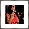 Sexy Latin Woman Smoking Fine Art Photography Framed Print