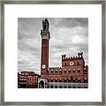 Shadows And Light Over Siena Framed Print