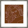 She Is Fierce - Contemporary, Minimal Portrait 4 - Brown Framed Print