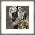 Shetland Pony In Flowers Framed Print