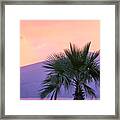 Silhouette Of A Palm Tree At Sunset, With Dramatic Sky Framed Print