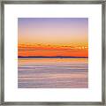 Silhouette Of Catalina Island Warm Glowing Sunset Framed Print