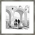 Silhouette Of Couple Framed Print