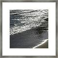 Silver Sea Water Meets Sand 4, Mediterranean Coast Framed Print