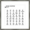 Simple Set Of Occupations And Avatars Related Vector Line Icons. Outline Symbol Collection. Framed Print