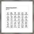 Simple Set Of Product Management Related Vector Line Icons. Outline Symbol Collection. Framed Print