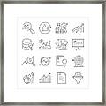 Simple Set Of Research And Analysis Related Vector Line Icons. Outline Symbol Collection. Editable Stroke Framed Print