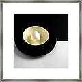 Single Fresh White Egg On A Yellow Bowl Framed Print