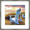 Sitting In The Sunshine On The Beach Framed Print