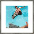 Skateboarder Jump Framed Print