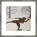 Skating Frog Framed Print