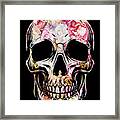 Skull Flowers Floral T-shirt Framed Print