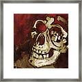 Skull In Red Shade Framed Print