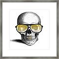 Skull With Gold Teeth And Sunglasses Framed Print
