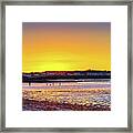 Ballyholme, Skyglow Beach Framed Print