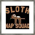Sloth Nap Squad Framed Print