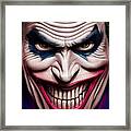Smiling Card Joker Caricature Framed Print