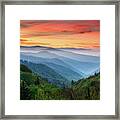 Smoky Mountains Sunrise - Great Smoky Mountains National Park Framed Print
