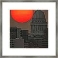 Smoky Sunset At The Statehouse Framed Print