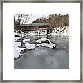 Snow And Ice Under The Bridge Framed Print