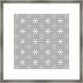 Snowflake Pattern In Grey And White Framed Print