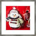 Snowman Ornament Christmas Doll Framed Print