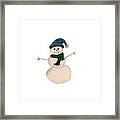 Snowman With Tassel Hat Framed Print