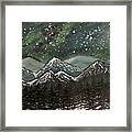Snowy Mountains With Aurora Framed Print