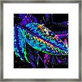 Solar Blue Leaf Framed Print