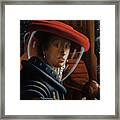 Spacegirl With Red Helmet - After Vermeer Framed Print