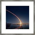 Spacex Falcon 9 Night Launch Framed Print