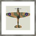 Spitfire Wwii Fighter Aircraft - Earth Brown Landscape Framed Print