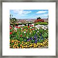 Spring Flowerbed At Piazza Michelangelo In Florence Italy Framed Print