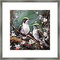 Spring Hummingbirds Framed Print
