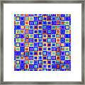 Square Melons Purple Orange Abstract Squares Framed Print