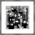 Square One - Black And White Square Abstract Framed Print