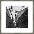 Ss Normandie Being Converted To A Troop Ship Framed Print