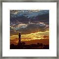 St. Augustine Light At Sunset Framed Print