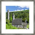 St. Kevin's Church And Round Tower Glendalough Framed Print