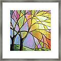 Stained Glass Sunset Framed Print