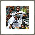 Starling Marte And Gregory Polanco Framed Print