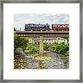 Steam Train On Brooksbottom Viaduct. Framed Print
