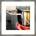 Steel Pot On Glowing Ceran Field Framed Print