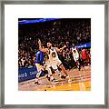 Stephen Curry And Andrew Wiggins Framed Print