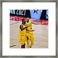 Stephen Curry And Chris Paul Framed Print