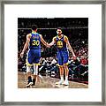 Stephen Curry And Klay Thompson Framed Print