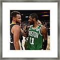 Stephen Curry And Kyrie Irving Framed Print