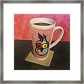Cuppa In Pink Or Still Life With Cockatiel Framed Print