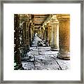 Stone Colonnade At Baphuon Temple Framed Print